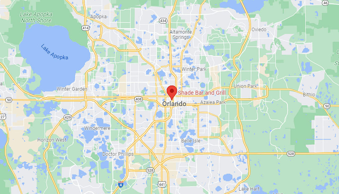 Shade Bar and Grill Orlando Location Map - Restaurant in Downtown Orlando FL